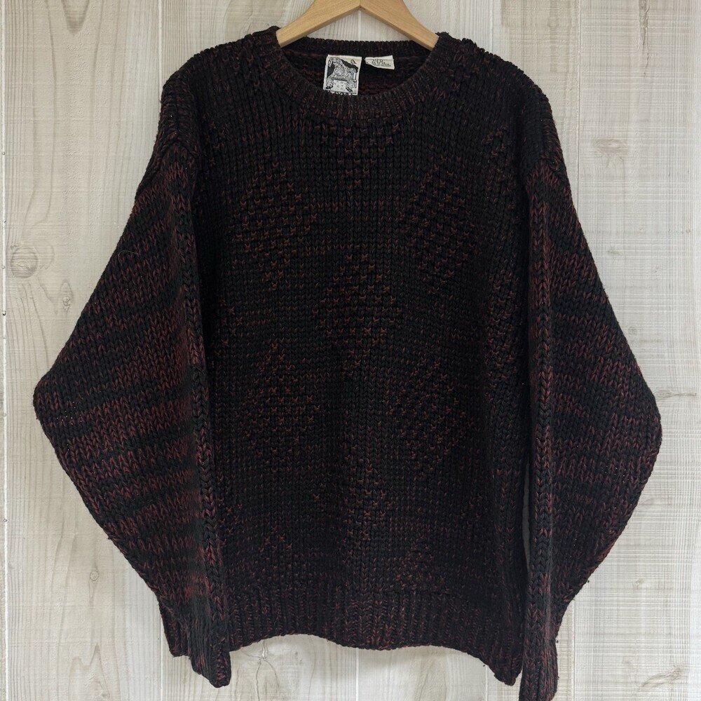 K.‎ Cosa 3D Geometric Knit Crewneck Sweater Mens VTG 90s GrandpaCore Sz M